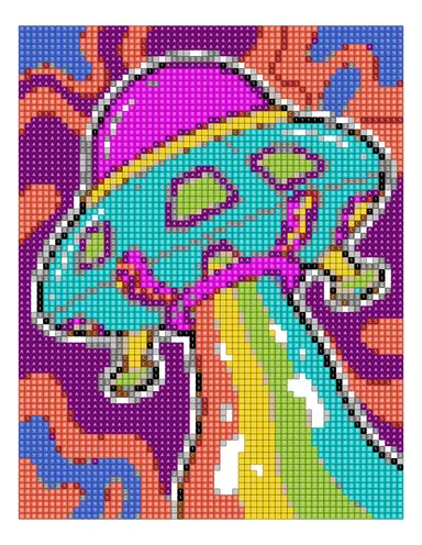 Finished color-by-number page made from the photo