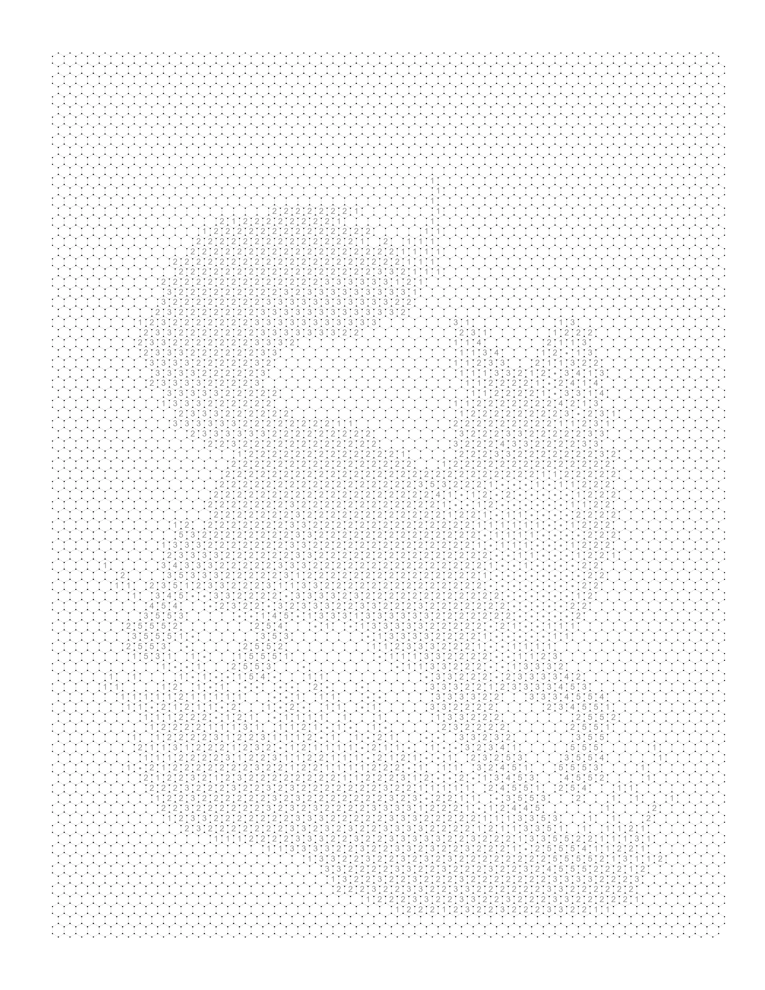 Printable Red Fox numbered mosaic coloring page, ready to color