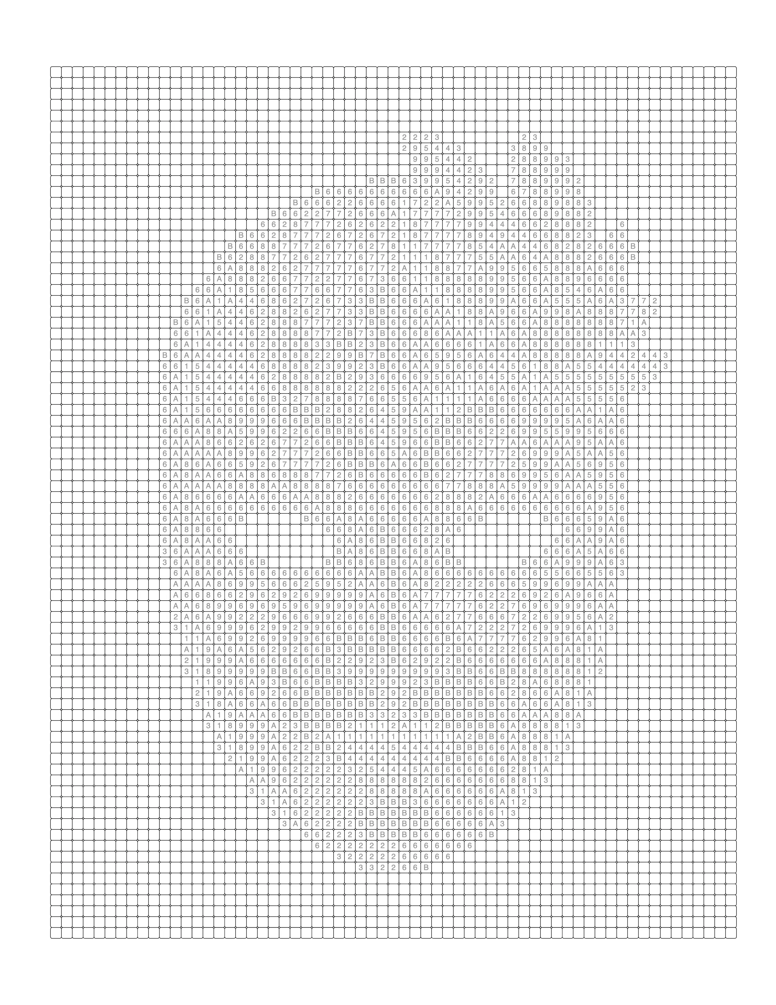Carnival mask coloring page outline on a square grid
